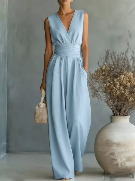 Button-Down Sleeveless Top and Shorts Set