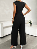 Round Neck Sleeveless Wide Leg Jumpsuit