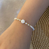 Stainless Steel Shell Letter Bead Bracelet