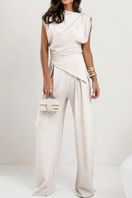 Button-Down Sleeveless Top and Shorts Set