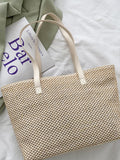 Solid Color Woven Tote Bag