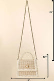 Fame Pearly Trim Woven Handbag