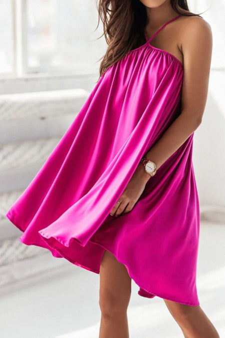 Ruched Balloon Sleeve Mini Dress