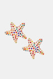 Starfish Zinc Alloy Glass Stone Dangle Earrings