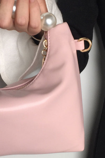 Adored PU Leather Pearl Handbag