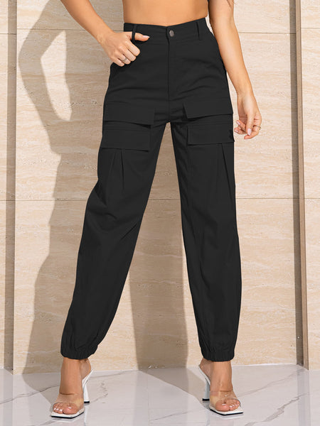 Double Take High Waist Slim Fit Long Pants with Pockets