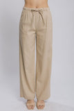 LOVE TREE Drawstring Wide Leg Pants with Pockets