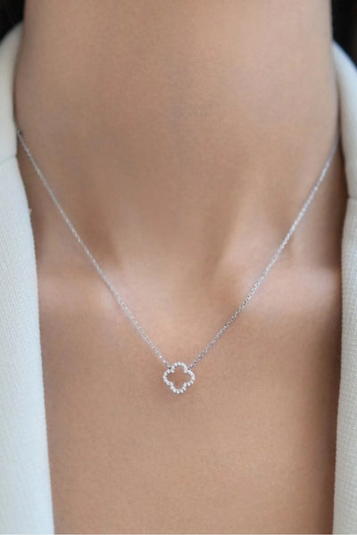 Inlaid Cubic Zirconia 925 Sterling Silver Necklace