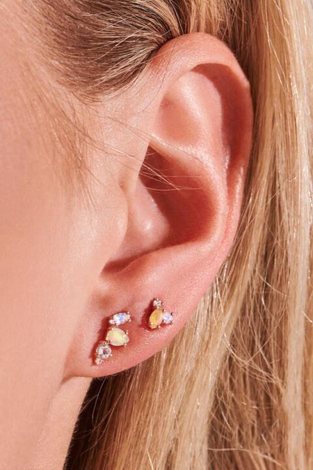 Alloy & Rhinestone Huggie Earrings