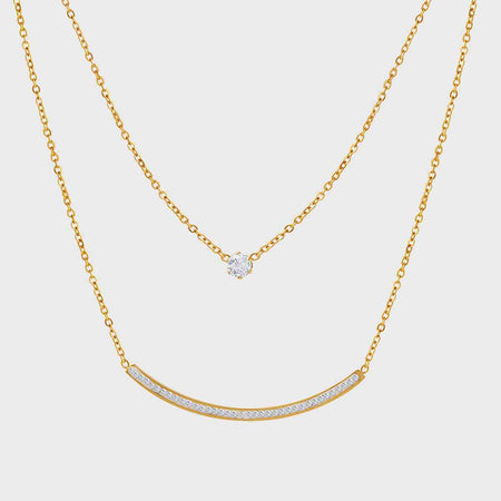Single drop necklace gold