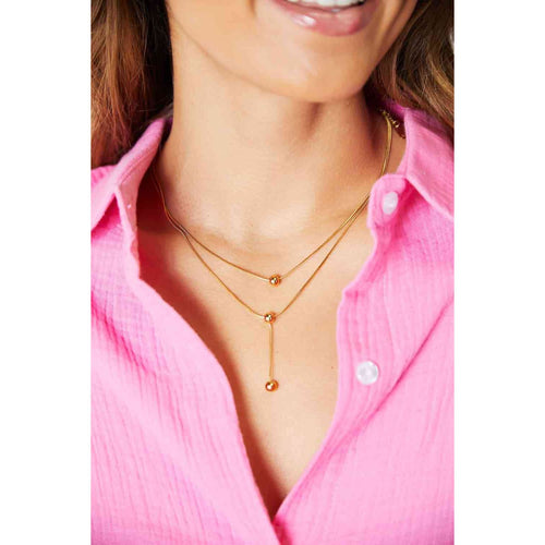 Adored Drop Ball Double-Layered Necklace