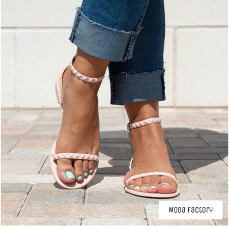 Rose gold bow sandals