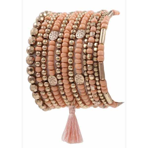 Peach bead bracelet