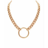 Single ring necklace gold