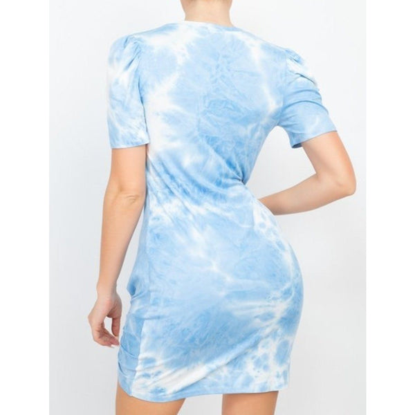 Cotton blue tie dye dress