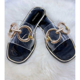Clear & gold sandals
