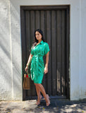 Esmeralda green drapped dress