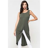 High & Low olive top