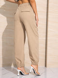 Double Take High Waist Slim Fit Long Pants with Pockets