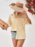 Striped Dropped Shoulder Half Sleeve Shirt