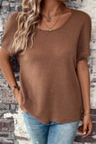 Twisted Back Tie Round Neck T-Shirt