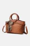 PU Leather Leopard Tie Shoulder Bag